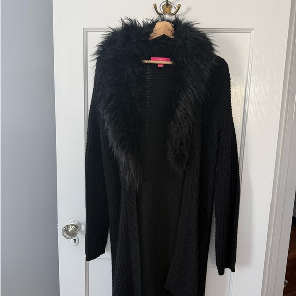 Lilly Pulitzer Adelaine Cardigan Black $278 Medium M - Picture 2 of 5